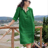 New V-neck Loose Mid-length Dress Women