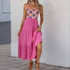 Women's Backless Vacation Style Rose Printing Dress