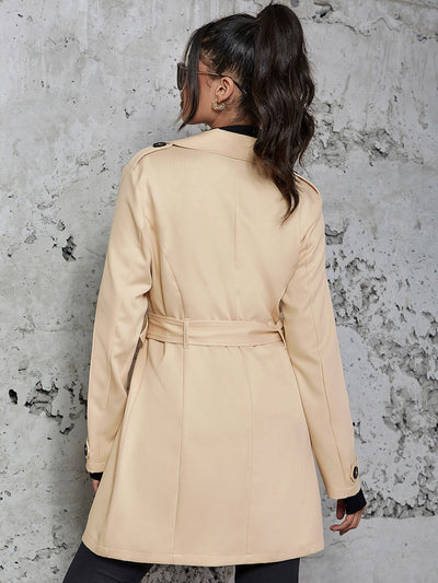 Women's Mid-length Trench Coat British Style Coat