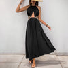 Sleeveless Halter Dress Women's Hollow-out Vacation Style Long Dress