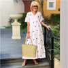 New Women's Polka Dot V-neck Short Sleeve Girdle Dress