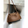 Authentic Leather Weave Dumpling Bag Women's Hand Shoulder Underarm Bag