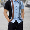 Men's Loose Casual Geometric Short Shirt