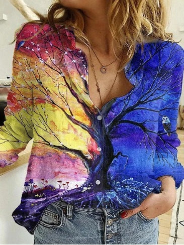 Women's Printed Casual Long Sleeve Shirt